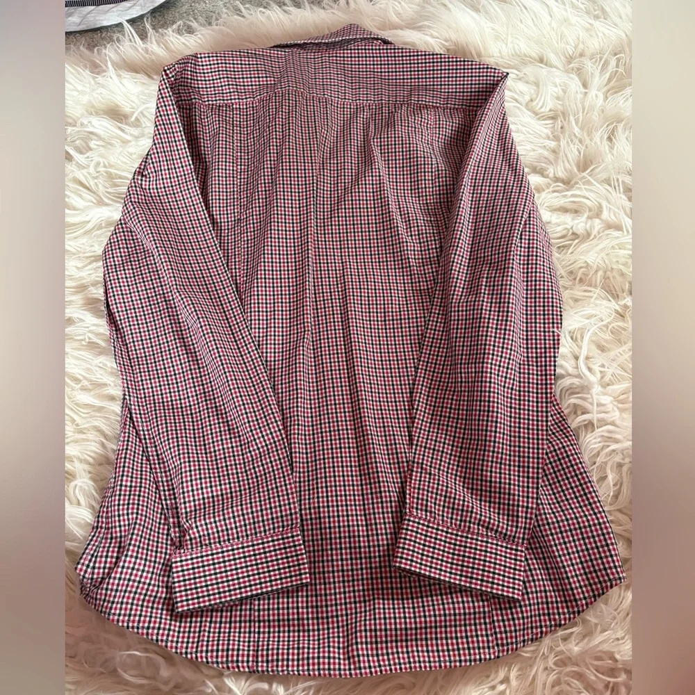 H&M Slimfit Easy Iron Micro Plaid Long Sleeve Button Down Shirt - Picture 6 of 6